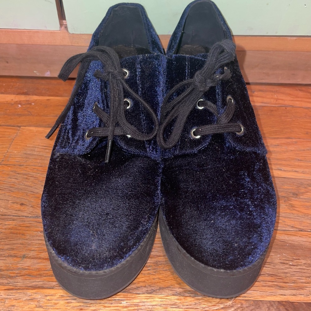 Top shop platform shoes dark blue